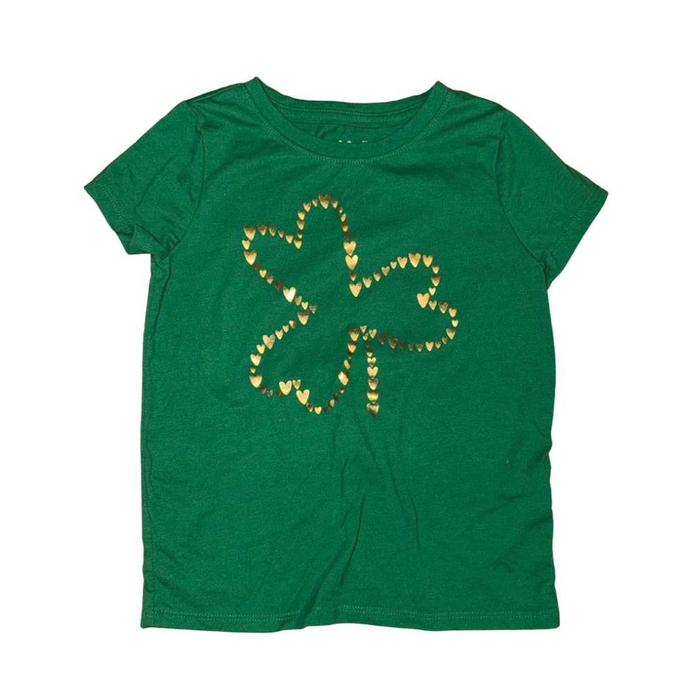 Cat & Jack Green Tee with Gold Shamrock